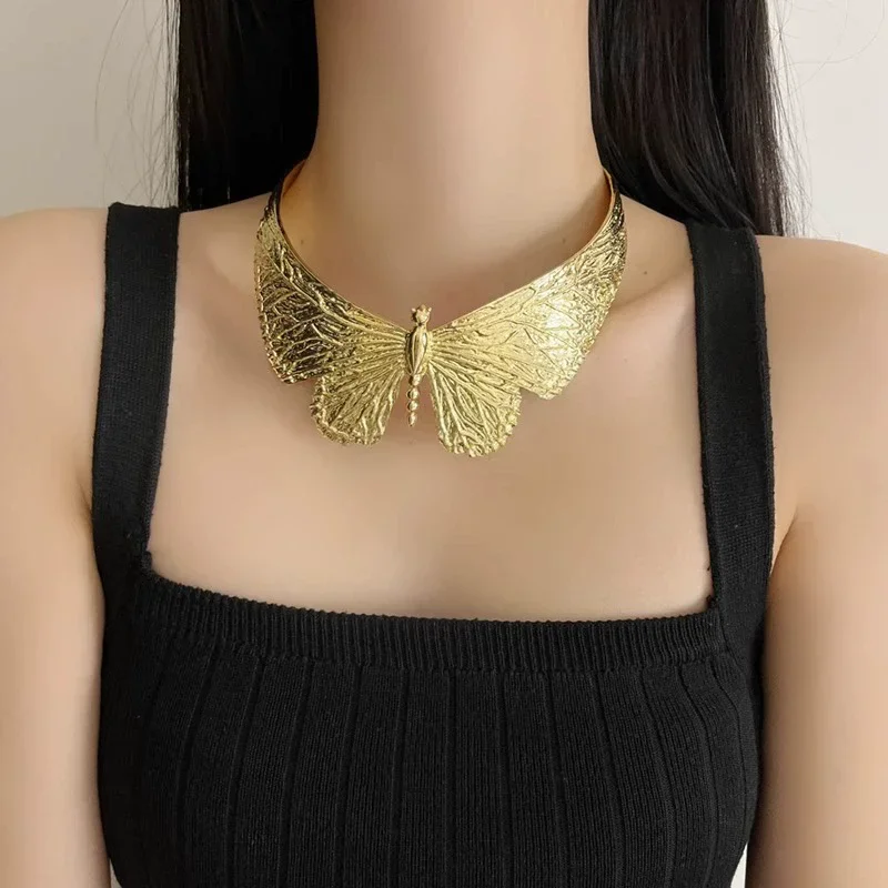 Exaggerated Metal Thick Chain Stitching Necklace Women's High Hip Hop Style Choker Fashion Trend Jewelry Accessories