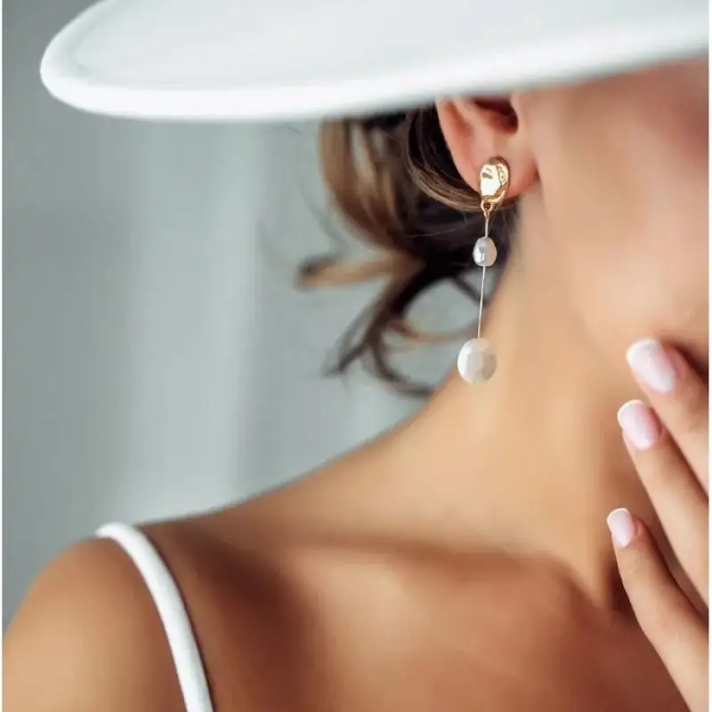 1 زوج أنيقة غير المتكافئة الباروك اللؤلؤ وأقراط للسيدات والفتيات شخصية غير النظامية مجوهرات الأزياء هدايا الحفلات #5