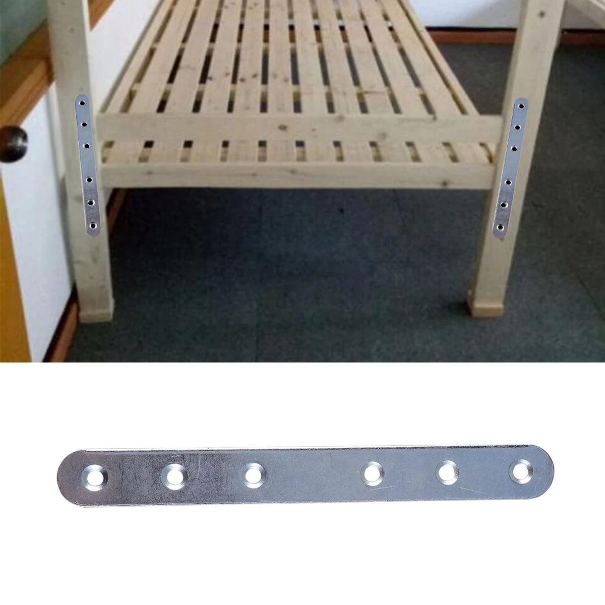 

4pcs Cold Rolled Steel Straight Bracket Stainless Steel Flat -Resistant Heavy Duty Metal Brace For Corner Support