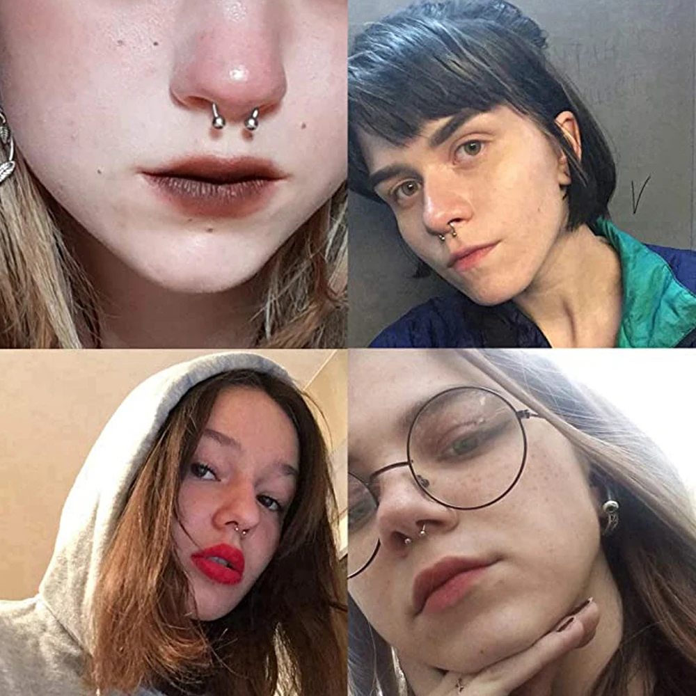 Septum Rings Hoop Stainless Steel Septum Piercing Jewelry Horseshoe Barbell Arrow Septum Jewelry  Piercings