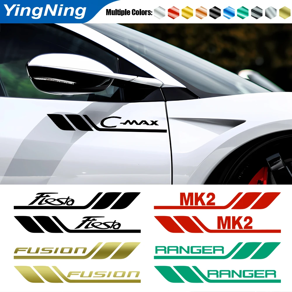 

2pcs Car Side Sticker Car Trim Door Vinyl Decal Sticker For Ford 3 Mk2 Mk3 2 Mondeo Mk4 Fiesta Fusion Ranger C-Max Accessories