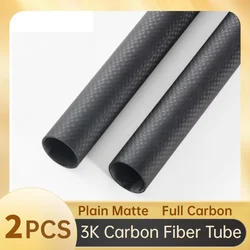 3k Carbon Fiber Tube, Plain Matte, Length:500mm, Wall Thickness: 1mm,Calibre: 5mm-40mm  RC Airplane Models Accessories.