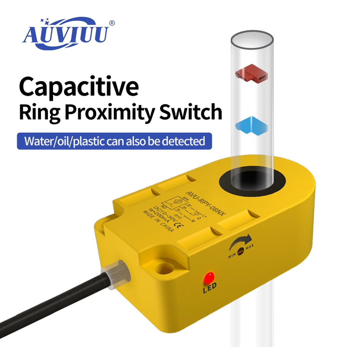 RPY Inductive Ring Proximity Switch for Spring Monitoring Metal Detection High Speed NPN PNP Industrial Automation