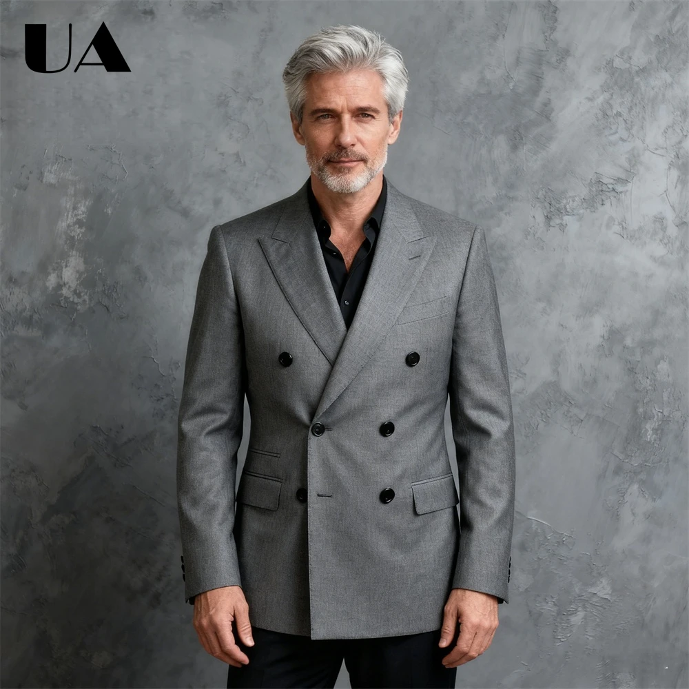 

Retro Double-Breasted Suit Jacket from XXS to 7XL, Men Slim Fitting Suit Blazer, 80+ Colors Avaliable Tailored Business Blazer