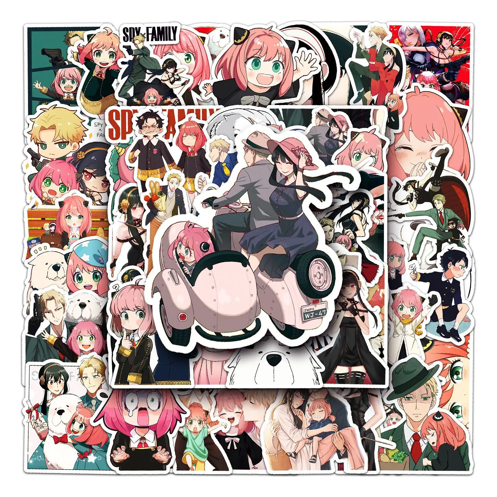 

50PCS SPY×FAMILY Japanese Anime Cartoon Characters Cute Doodle Decoration Suitcase Guitar iPad Waterproof Stickers Kids Toy