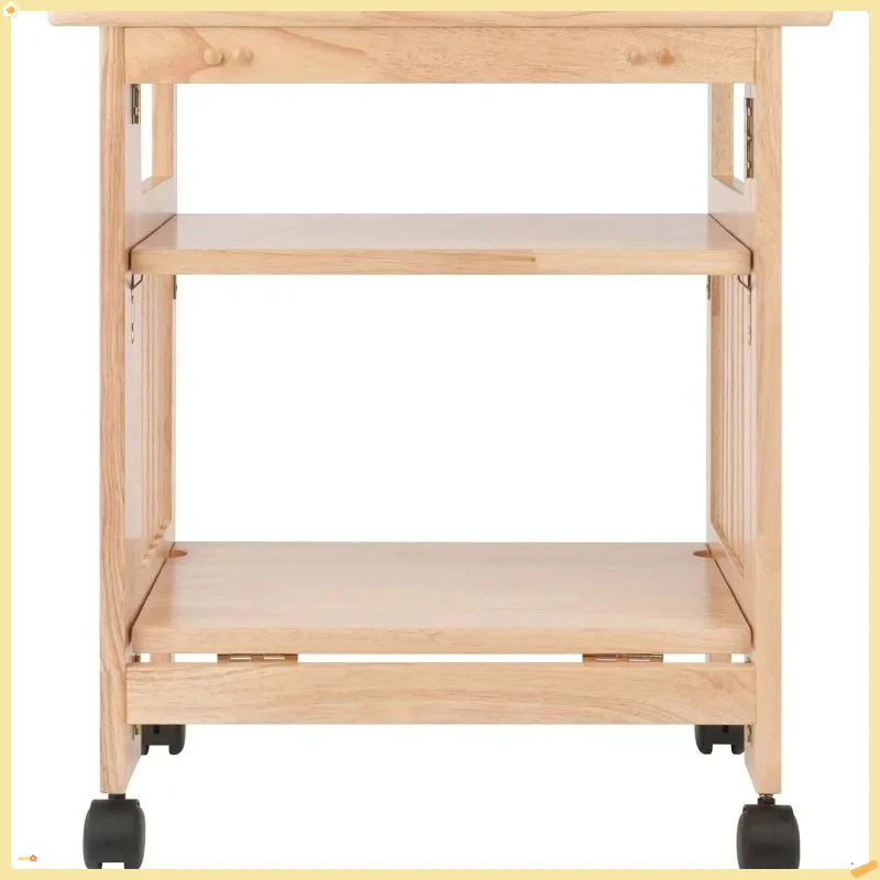 Brown 2-Tier Rolling Printer Stand Mission Style for Home Office Computer Desk Storage Cart