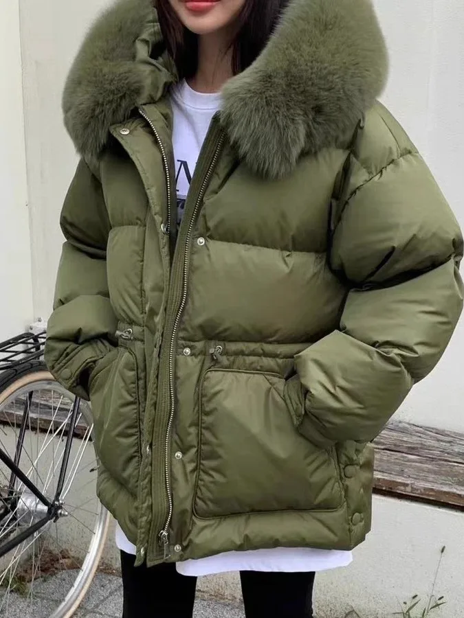 

Korean Sle Winter New Large Fur Collar Mimic down Cotton Jaet Women's Faion Warm Coat Chinese Manufacturer