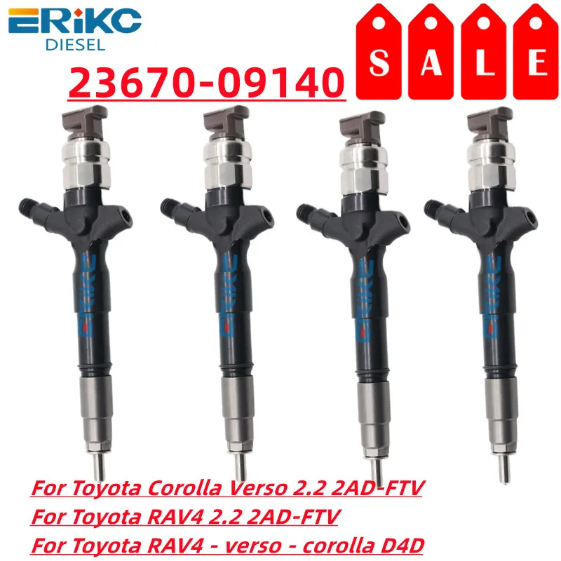 4PCS Diesel InJector Nozzle 23670-09140, 2367009140, 23670 09140 for Toyota RAV4 - verso - corolla D4D