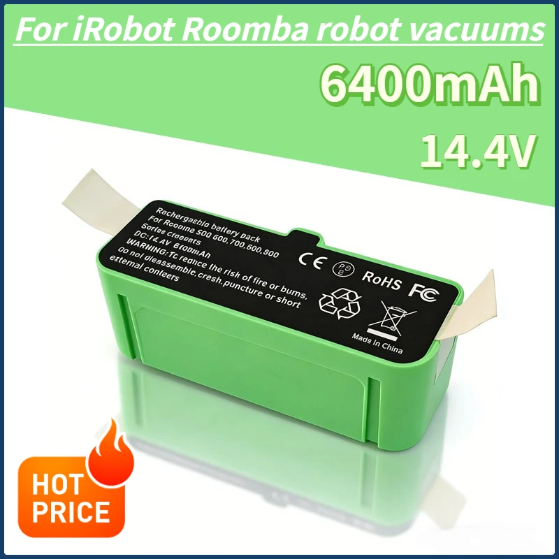 

14.4V 6400mAh Lithium Battery Pack Sweeper Battery Sweeping Robot Battery Suitable for iRobot Roomba Sweeper
