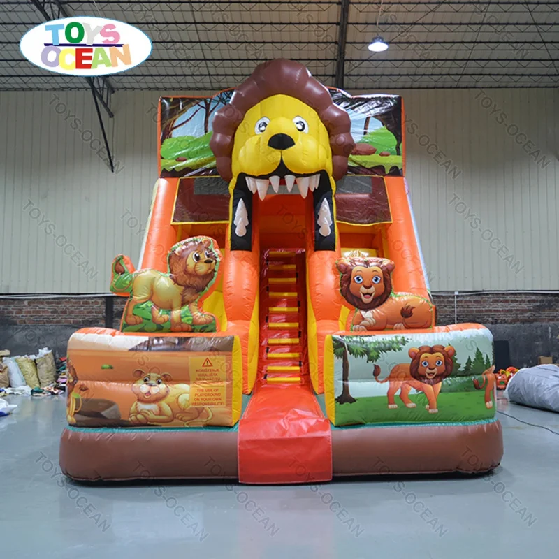

Custom Commercial Grade Outdoor Slides Inflatable Wet and Dry Slides Large Dinosaur Themed Kids Bounce Slides