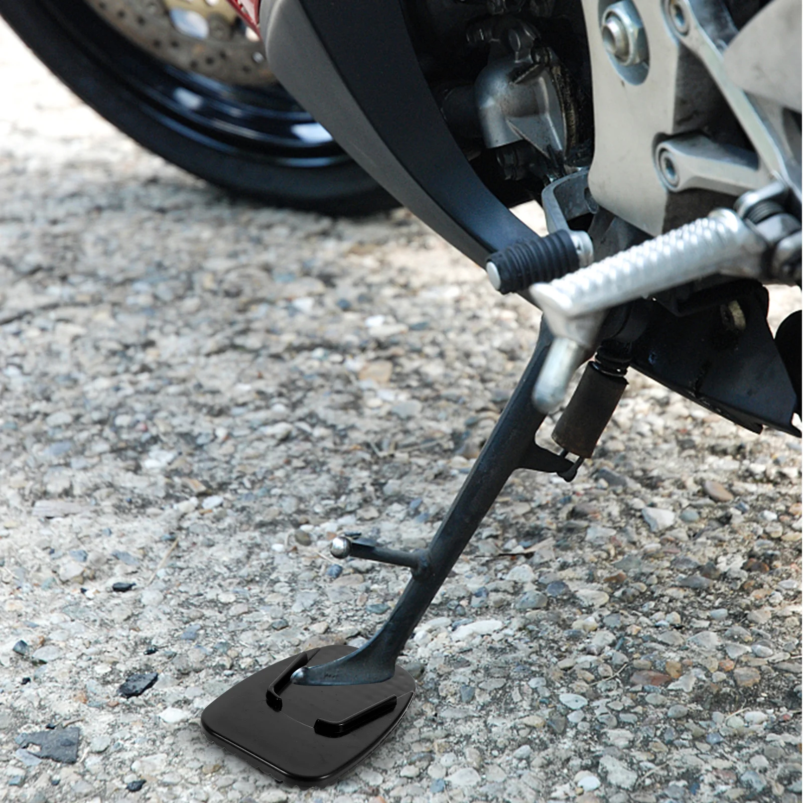 

5Pcs Motorcycle Side Stand Pads Lightweight Portable Kickstand Cushion Anti-Scuff Support Enlarger for Motorbike Stable Parking
