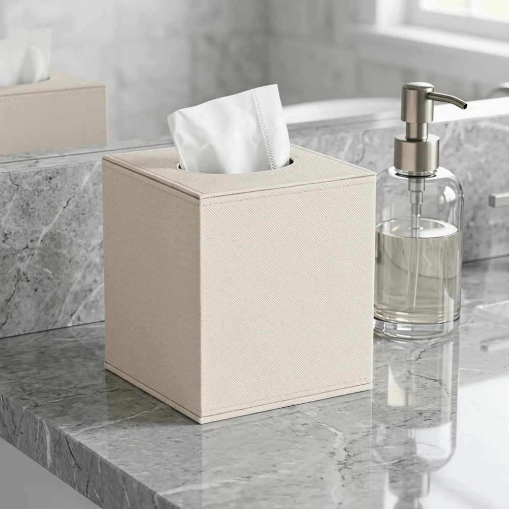 Light Luxury Tissue Box Magnetic Bottom Elegant Square Tissue Holder Luxury Stylish Decorative Napkin Holder Home Office Decor