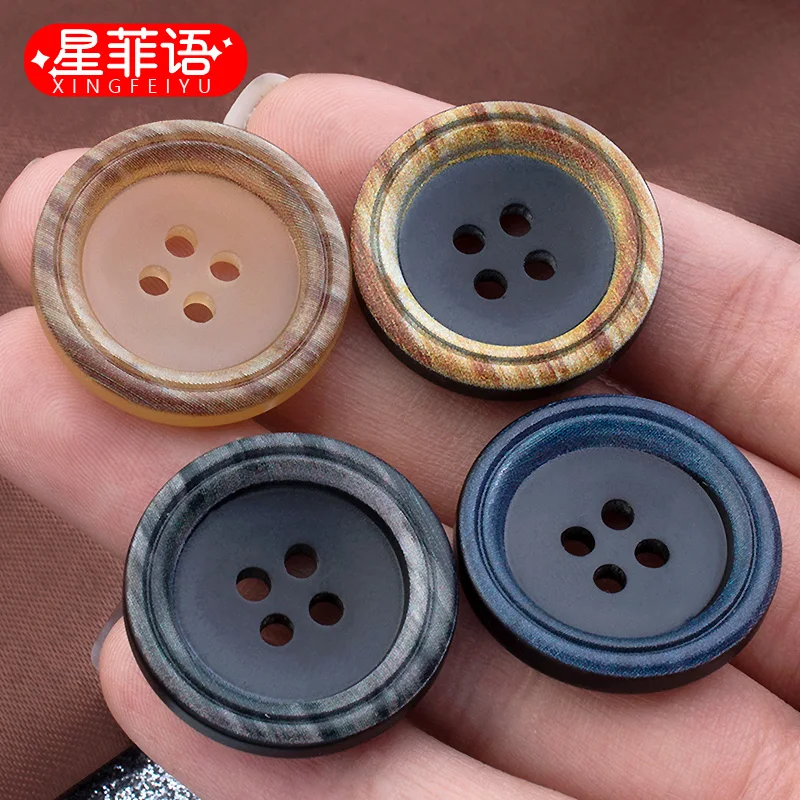 

Пуговица из смолы с четырьмя отверстиями для шерстяного пальто, жилета, рукавов, манжет, женской одежды, универсальная, модная, для домашнего шитья и рукоделия