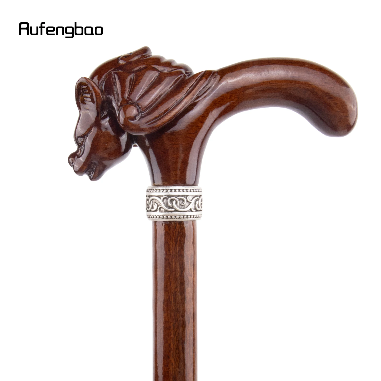 Cabeza de murciélago de madera roja, bastón decorativo para Cosplay, Halloween, muleta, varita, Crosier, 93cm