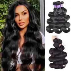 Body Wave Bundles 28 Inches Remy Human Hair Weave Bundles Peruvian Hair Extensions For Women True To Length 3/4 PCS