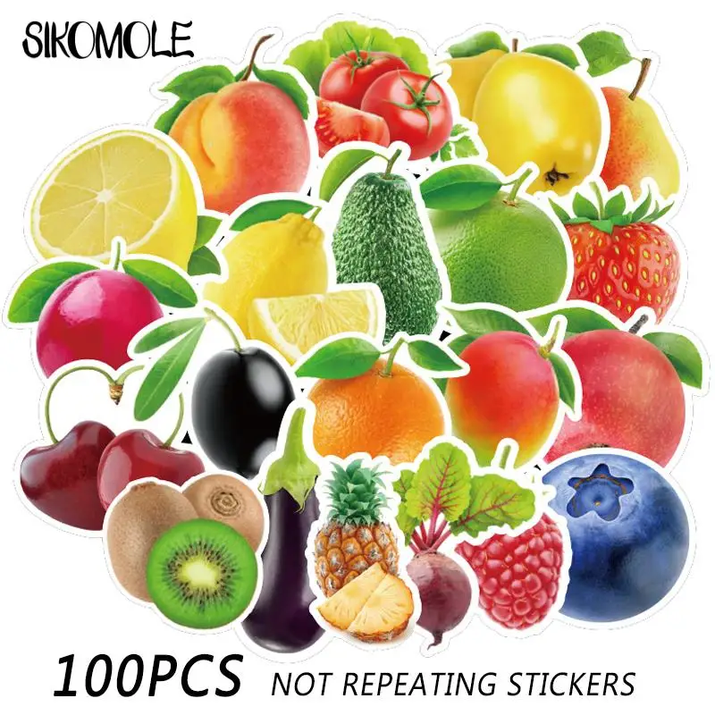 10/30/50/100PCS Cartoon Fruit Vegetable Green Plant Doodle Stickers DIY Toys Car Laptop Skateboard Motorcycle Trolley Sticker F5