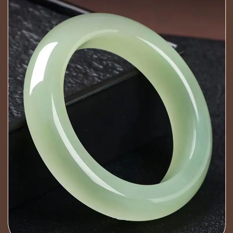 Natural Xinjiang Hetian White Mutton Fat Jade Authentic Women's Bracelet, Genuine W