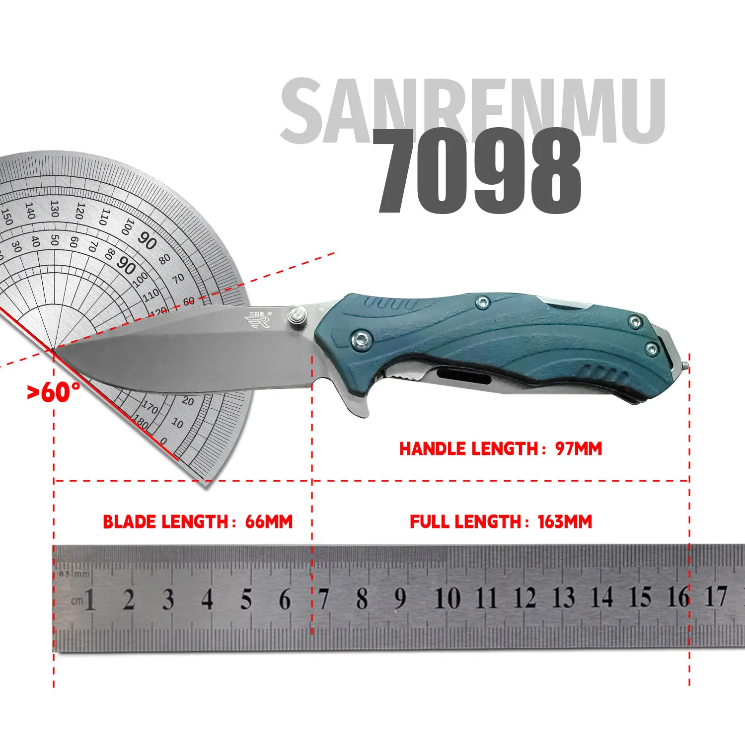 SANRENMU 7098 Tool Knife 12c27 Blade Outdoor Camping Hunting Survival Rescue EDC Saw Bottle Opener Multifunctional Folding Knife