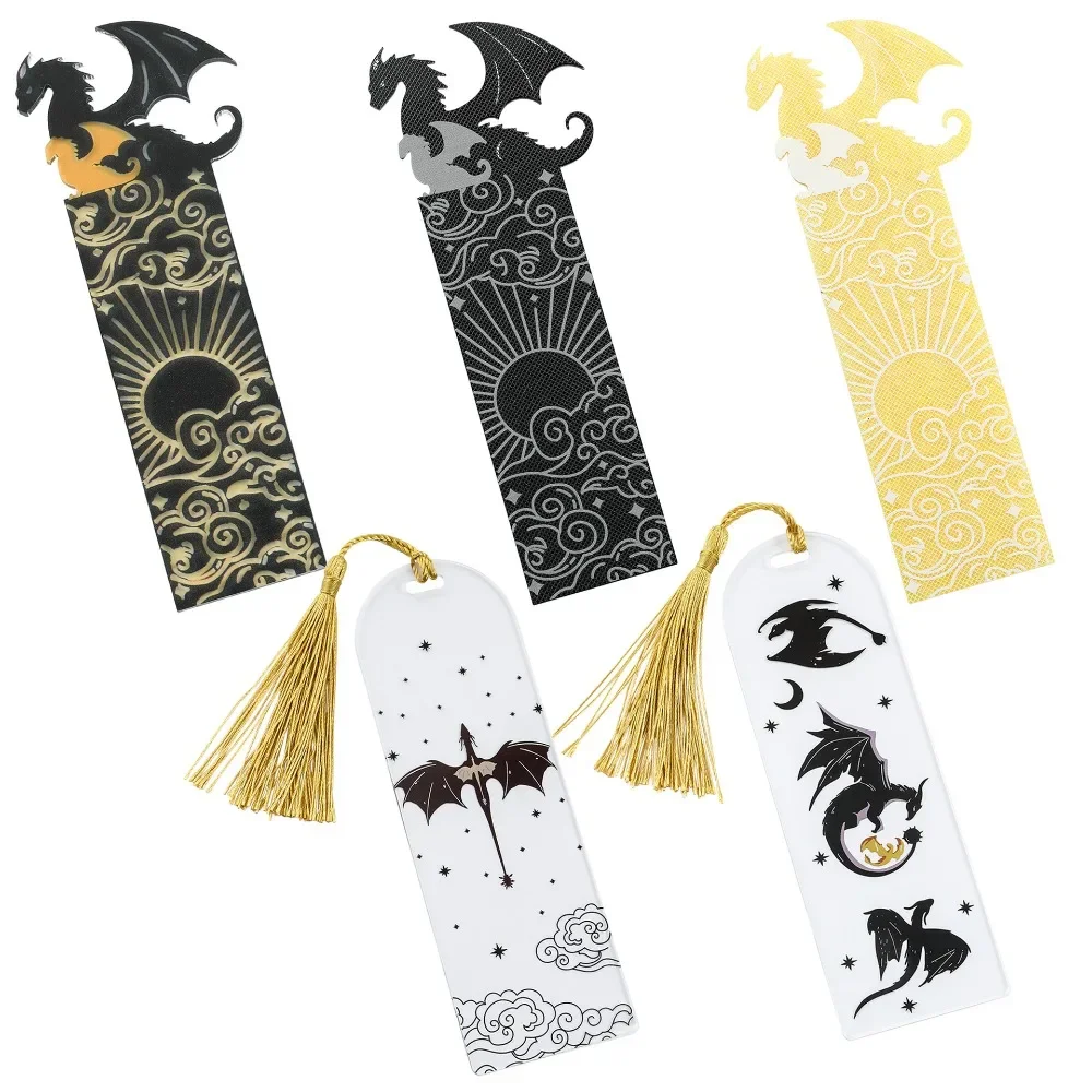 Anime Black Dragon Bookmarks Collection Gift for Book Lovers Acrylic Book Mark for Men Women Teacher Friend Kid Marker Reading