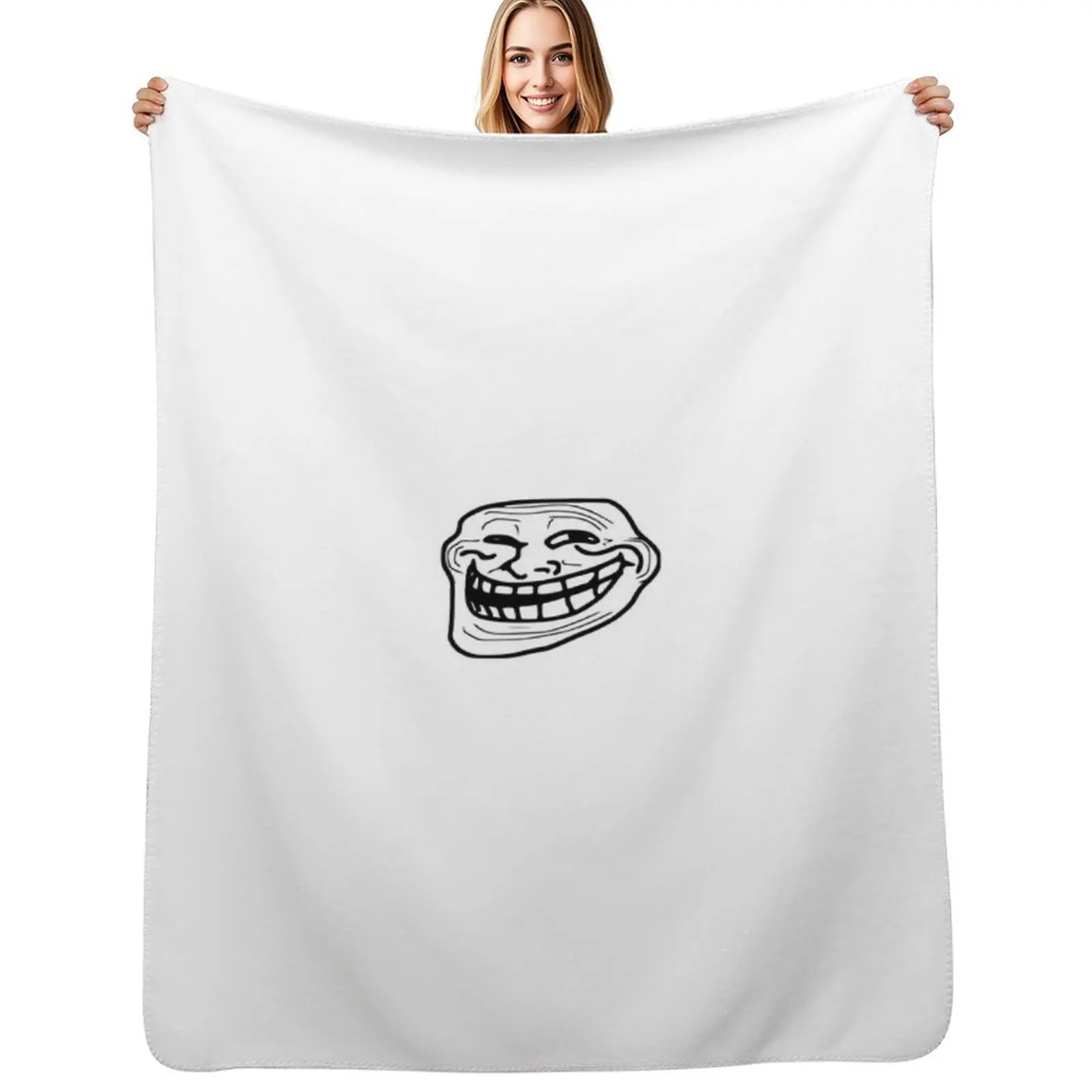 

Trollface Throw Blanket Cozy Home Blanket Gift for Christmas Holiday
