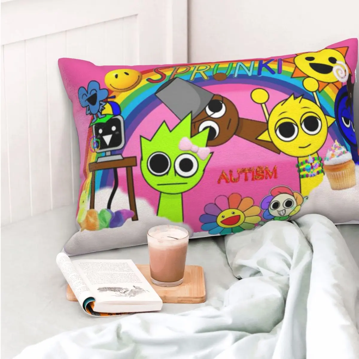 Sprunki Incredibox Game Rectangle Pillowcase Cushion Cover Decorative Bedroom Bed Home Comfort Throw Pillow