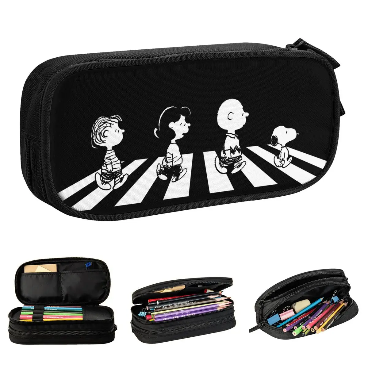 Rock Tees Group Walk Snoopy Pencilcases Pen for Girls Boys Big Capacity Bag studenti regali scolastici cancelleria