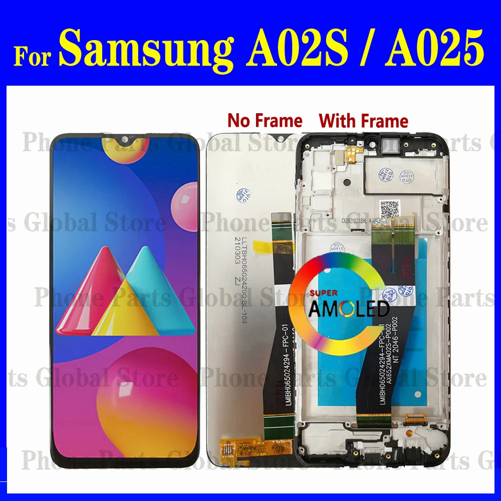 ЖК-дисплей 6,5 дюйма для Samsung Galaxy A02s A025 с рамкой и сенсорным экраном