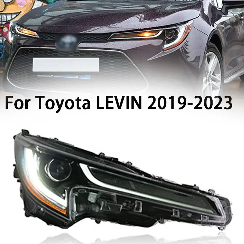 

Фара для Toyota Corolla LEVIN, светодиодная фара 2019-2023, фара Corolla DRL, указатель поворота, дальний свет, линза проектора «ангельский глаз»
