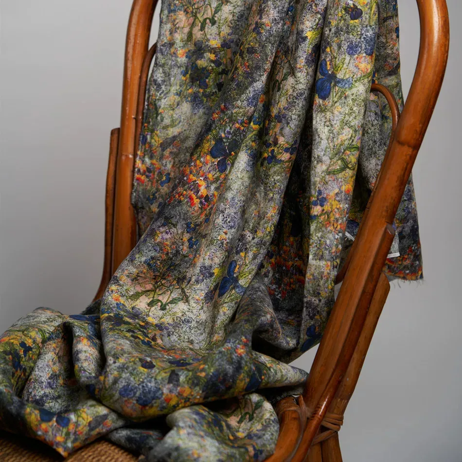Tela de lino lavada con arena de 1 yarda, con estampado rural, para confección de abrigos, chaquetas, pantalones y camisas, ideal para prendas de moda.