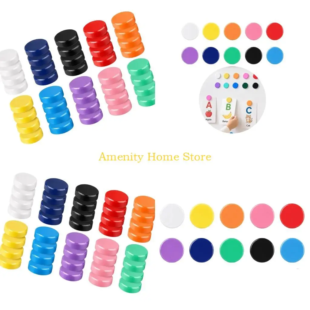 F26C Round Board Magnets 50 Pack for Schedules Photos and Lists