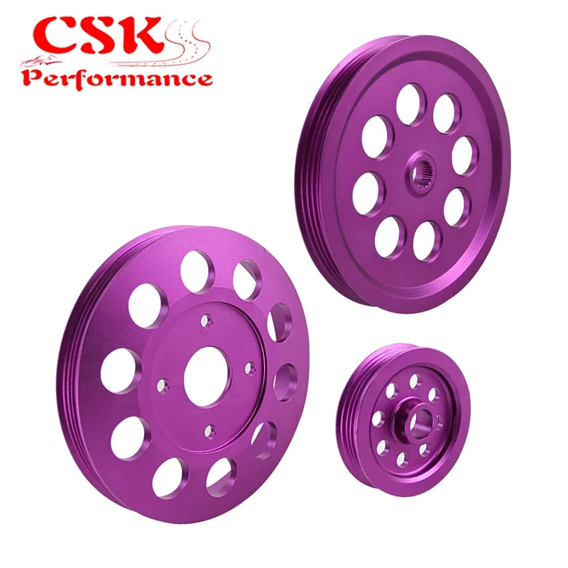 LIGHT-WEIGHT CRANK PULLEY Fits For Nissan skyline GTS GTR RB20 RB25 RB26 PULLEY PURPLE