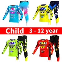 Conjunto de motocross para niños, camiseta y pantalones de motocicleta, ropa para niños, conjunto de equipo mx juvenil para niño grande y niña, traje Nameracing con número personalizado