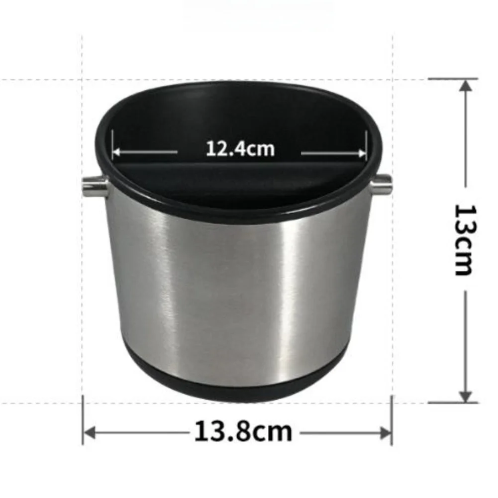 1pc Stainless Steel Coffee Knock Box Slanted Opening Anti-slip Grounds Container For Home Brewing Accessory