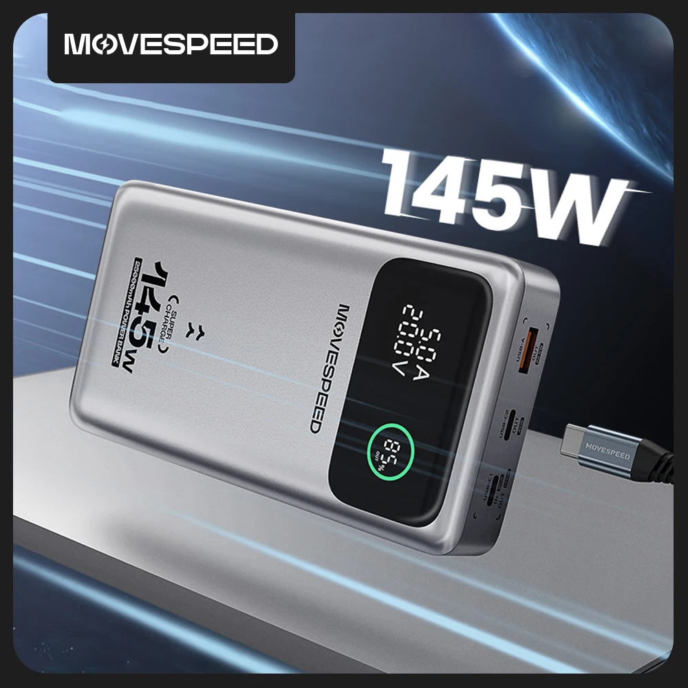 MOVESPEED M25Pro 140 Вт Power Bank 25000 мАч Тип C Быстрая зарядка Аккумулятор большой емкости 100 Вт PowerBank для ноутбука MacBook Lenovo