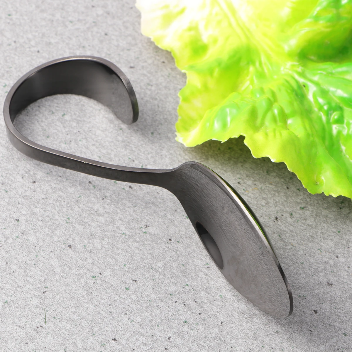 

Curved Handle Spoon Stainless Steel Mirror Polish Serving Tableware For Wedding Party Appetizer Display Buffet Kitchen Silver