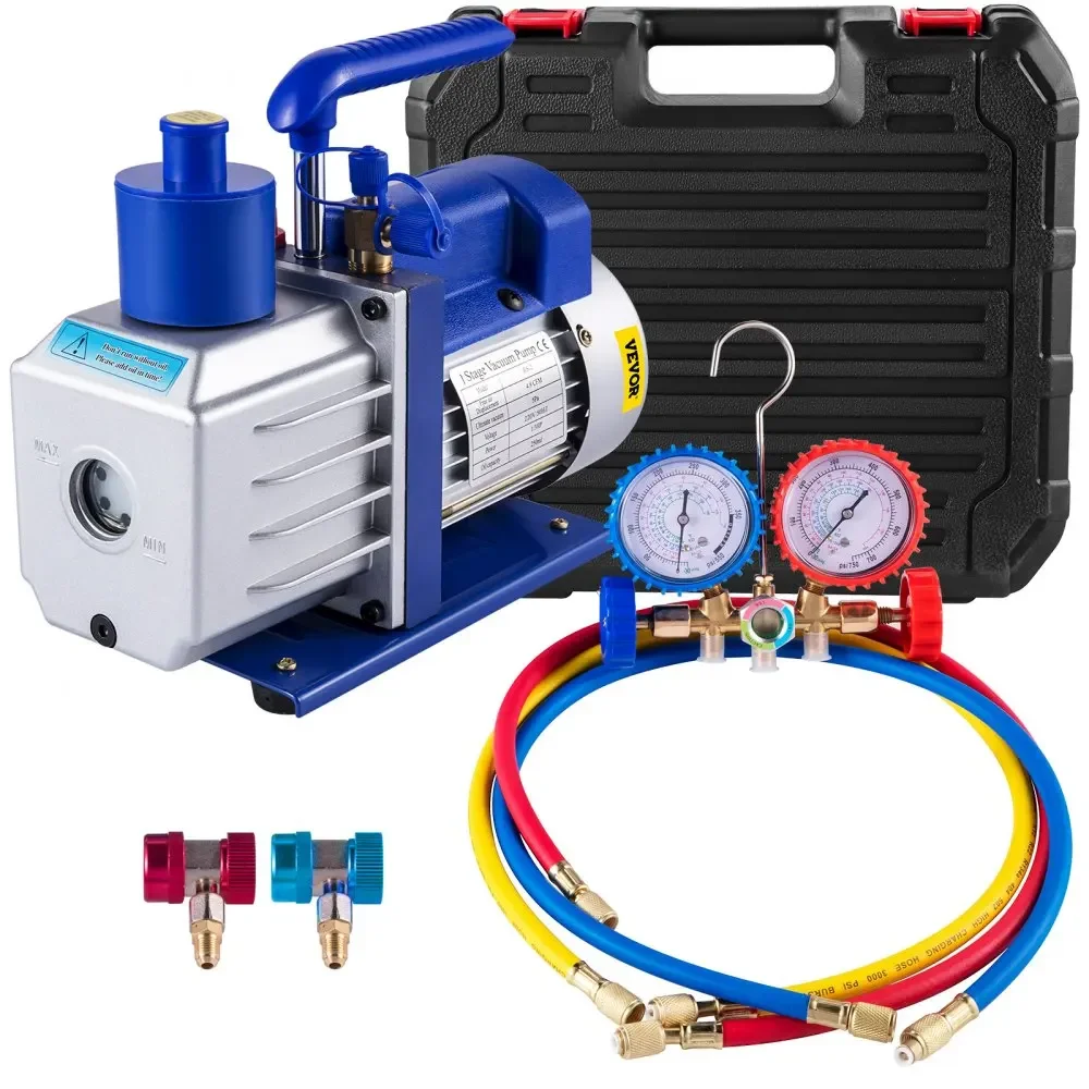VEVOR Pro Beinstrecker 220LBS Beinstreckmaschine mit Vakuumpumpe, mit Manometern, Kältemittel für HVAC-Kühlung, Vakuum 1,8-4,8 CFM