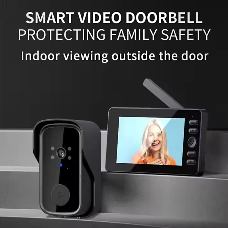 

Wireless Video Doorbell HD 1080P Night Vision 4.3in lPS screen Waterproof Visual Doorbell Camera Home Security Two-way Intercom