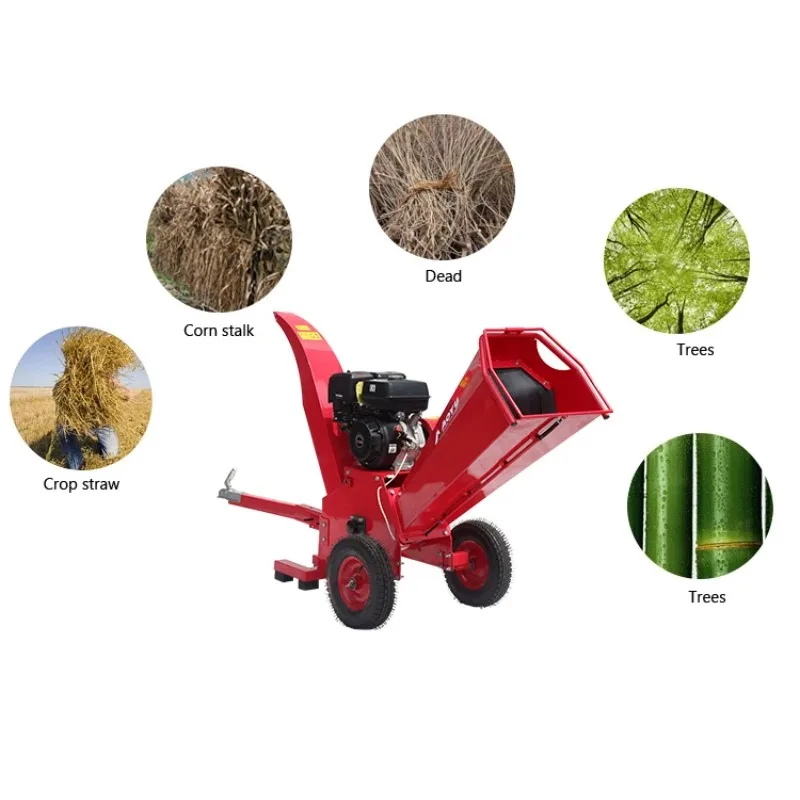 AYS890 Diesel Engine 5.4HP Forestry Machinery Small Wood Chipper Heavy Duty Durable Crusher Grinder Shredder