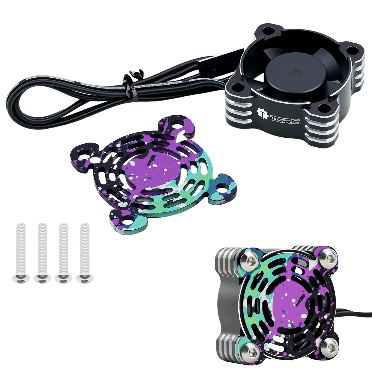 TCRC 30x30x13mm High Speed Aluminum RC Motor Heatsink ESC Cooling Fan for 1/10 1/8 RC Car Truck Buggy Truggy
