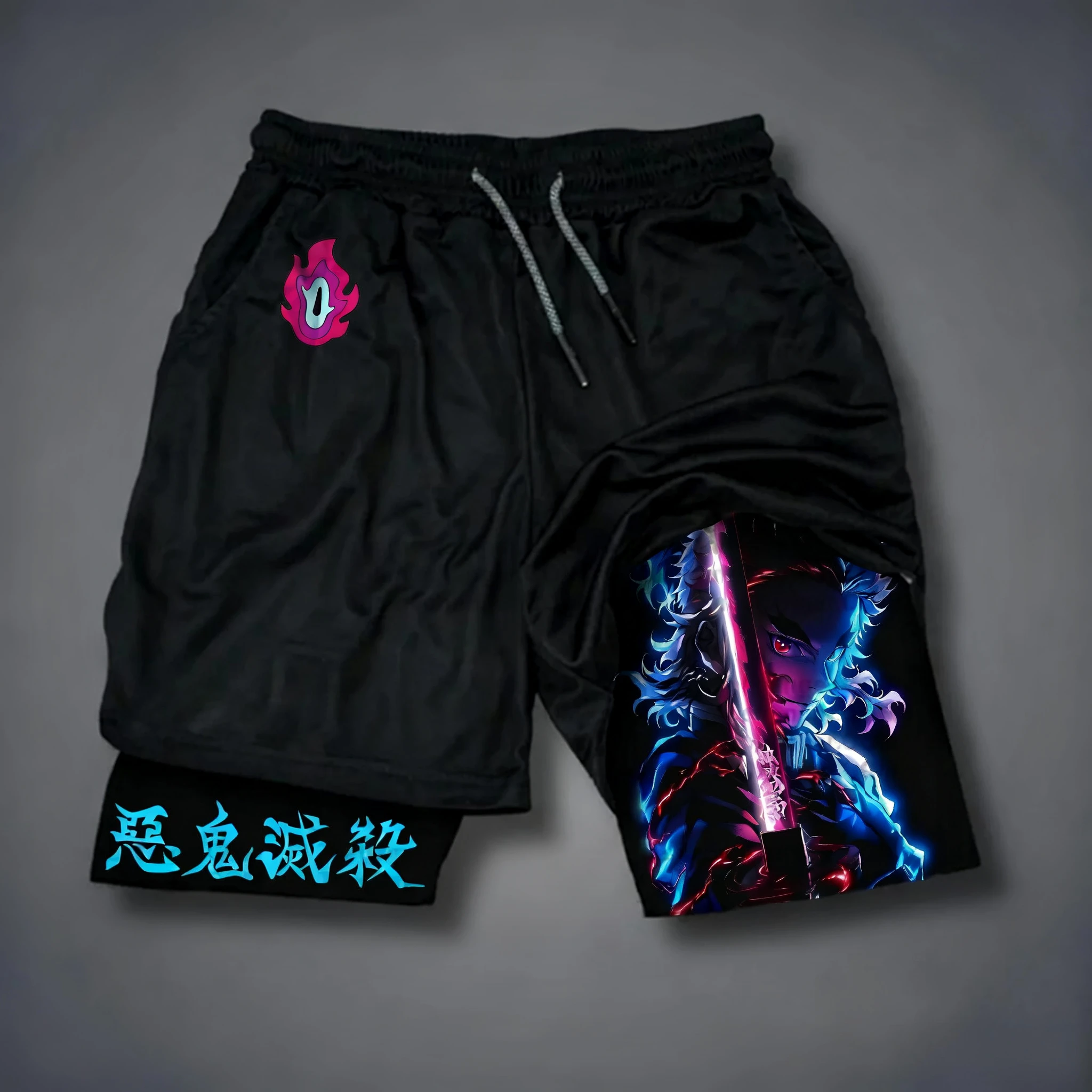 

Bandai Demon Slayer Anime Men's Double-layer Shorts 2026 Summer American Sports Cycling Loose, Breathable and Fashionable Shorts