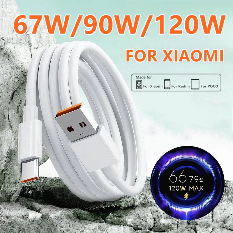 Turbo Fast Charging Type C Cable 6A 67W 90W 120W For Xiaomi 11 12 13 14 15 Ultra Redmi Note 11 11T 12 12T 13 14 pro POCO X5 X65