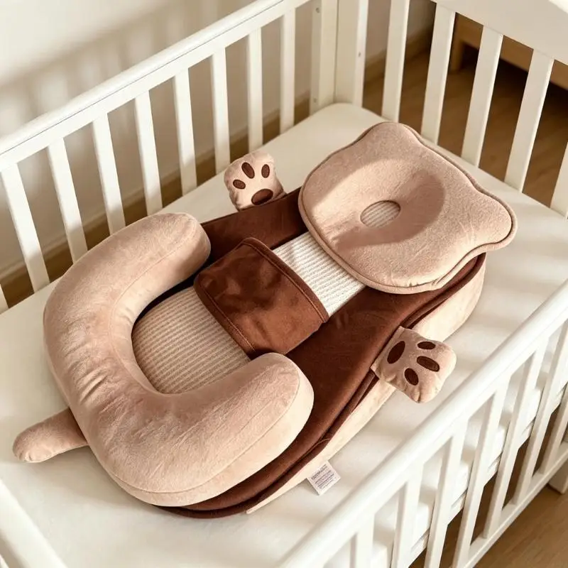 Baby-Anti-Spuck-Neigungskissen mit weichem Baumwollbezug für Neugeborene und Kleinkinder zur Reduzierung von A2UB – Detail 7