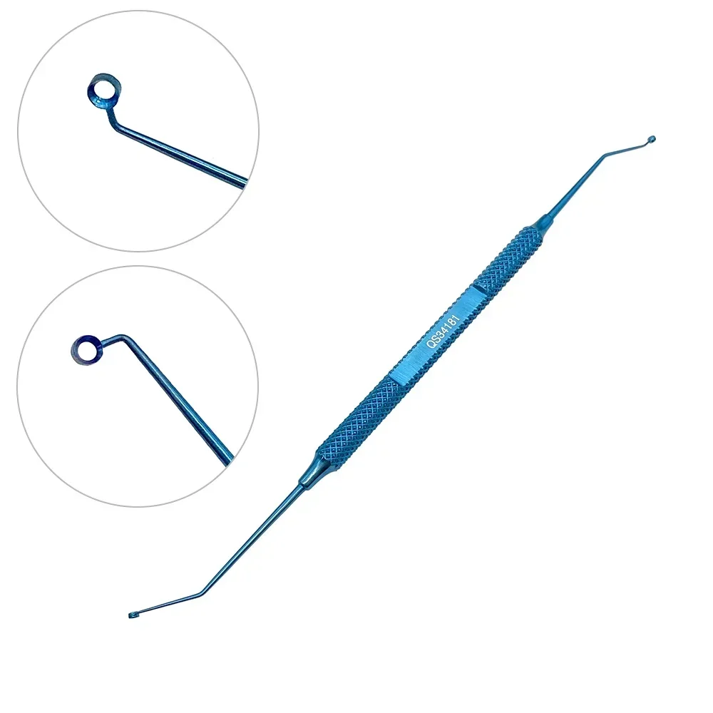 Double-Ended Capsule Polisher Angled Left  Right Rings Double Eyelid surgical hook Ophthalmic Polishers Instruments