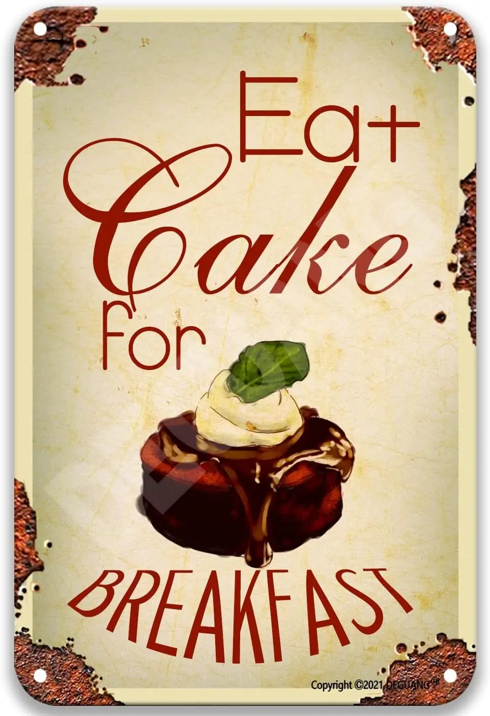 Funny Quotes Eat Cake For Breakfast Tin Signs Vintage Cardinal Decorations For Home Decor For Home Party Tin Sign Tin Signs 8X12