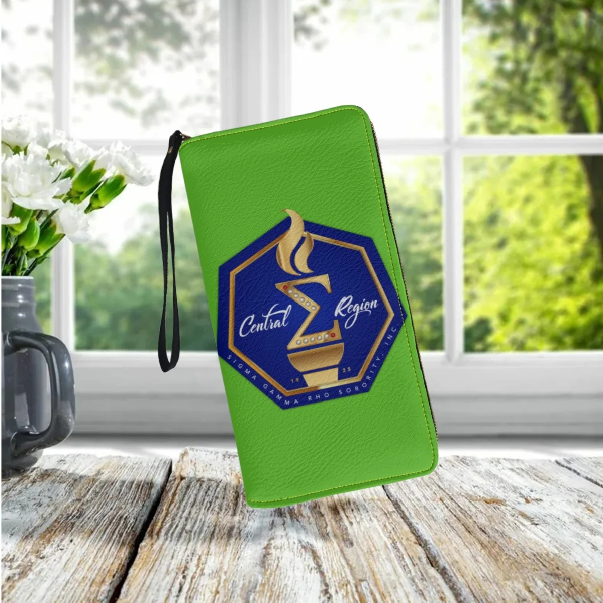 Sigma Gamma Rho Women Wallet Luxury Sorority Gift Girls Leather Wallet Long Shoulder Strap Card Holder Phone Money Purse Female