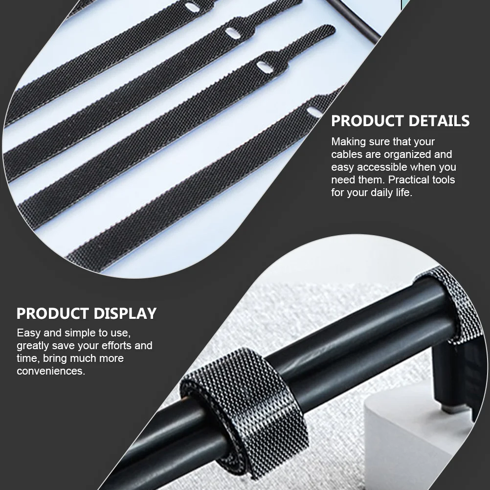 20Pcs Cable Ties Reusable Nylon Hook Loop Straps Adjustable Cord Management for Desktop Cable Organization Cord Ties