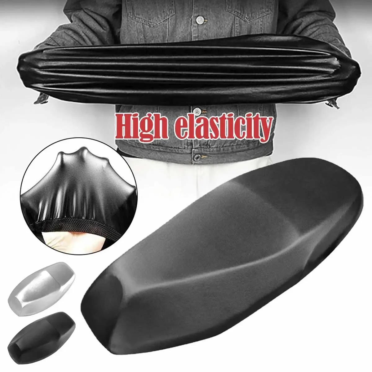 

Motorcycle Seat Cushion Cover PU Leather Cushion Sunscreen Cover Waterproof Elastic Motorcycle Seat Accessories Protection Dekk