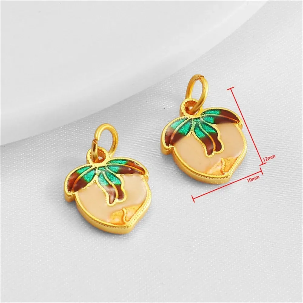 

1 шт., 14 К, медь, золото, многокапельное масло, маленький вишневый красный шар, кулон, браслет «сделай сам», ожерелье, ювелирные изделия ручной работы, очаровательные аксессуары