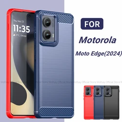 For Motorola Moto Edge 2024 Case Motorola Moto Edge 2024 Cover Shockproof Brushed TPU Protective Phone Back Cover Moto Edge 2024