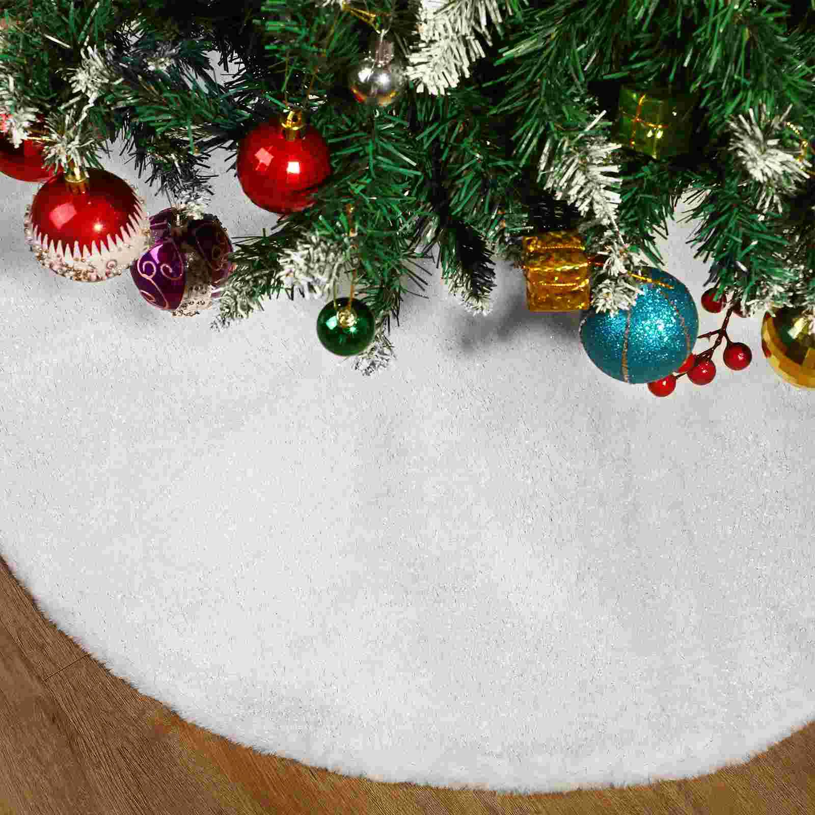 

IMIKEYA Christmas Tree Skirt White Plush Tree Skirt Christmas Tree Decoration Xmas Party Ornaments Under Tree Mat